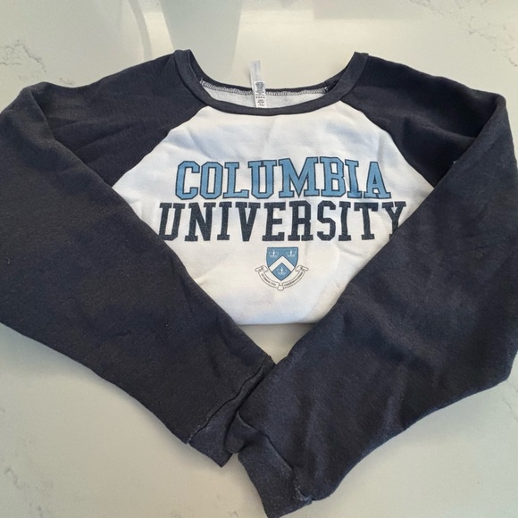 blue eighty-four Tops - Women's Raglan Sweatshirt - Black & White